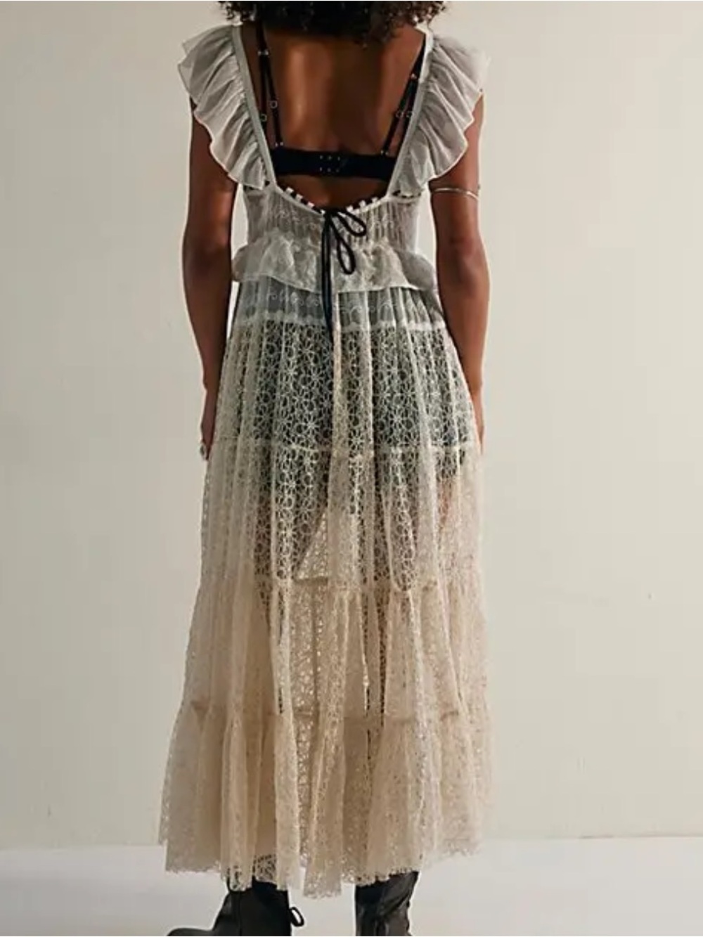 Free People Selena Maxi Top - Sheer Cream Lace - Picture 3 of 16